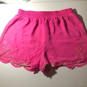 H.I.P. Hot Pink High Waisted Shorts